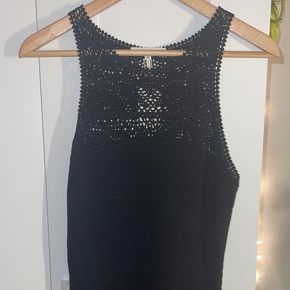 MAJE NEW LONG CROCHET DRESS BLACK SIZE 36 - Picture 2 of 9